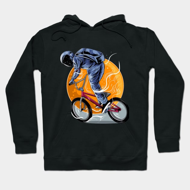 Astronaut riding bmx Hoodie by TheDesigNook